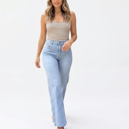Jeans Wide Leg Elastizado