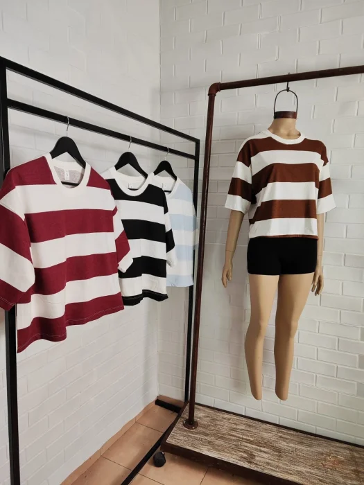 Remera Rayada Boxy Fit