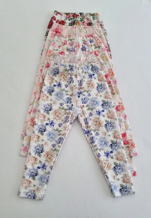 Calzas de Beba Floreadas en Algodón con Lycra