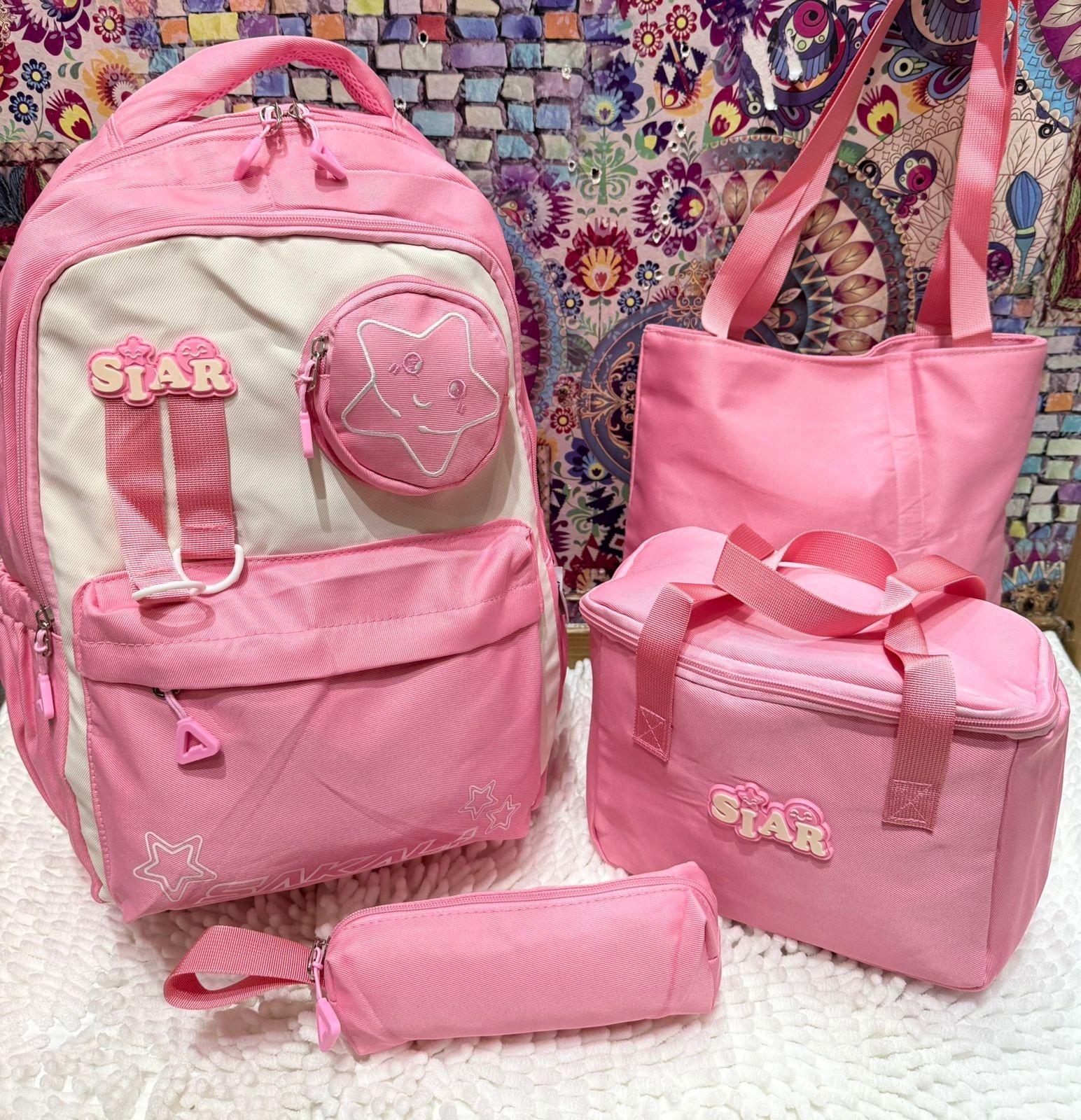 Set de 4 Piezas Mochila Loncher Bolsito y Cartuchera - Imagen 3