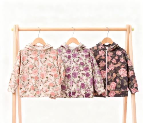 Campera Plush Bifaz Flores Nena