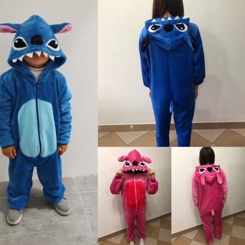Pijamas  Enterizo de Stich y Angela Tela Polar Soff Talles 6. 10. 14