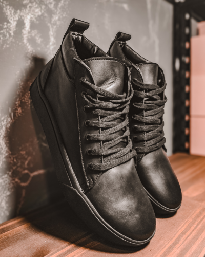 Oregón Botitas de Cuero Ultra Black - Miniatura 4