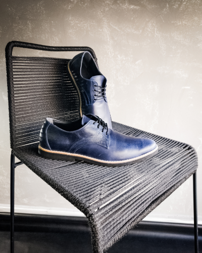 Zapatos de Vestir en Cuero Color Azul - Miniatura 2
