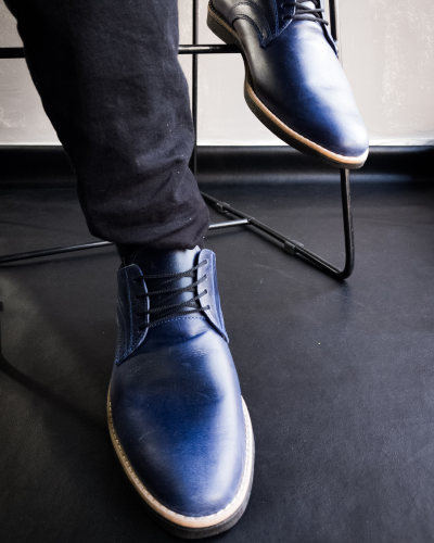 Zapatos de Vestir en Cuero Color Azul - Miniatura 3