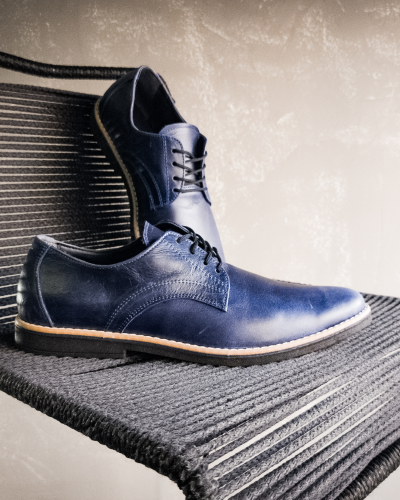 Zapatos de Vestir en Cuero Color Azul - Miniatura 4