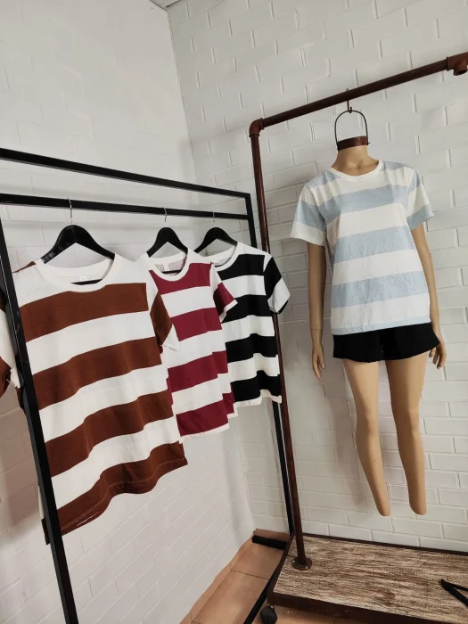Remera Clásica Rayada Jersey Peinado