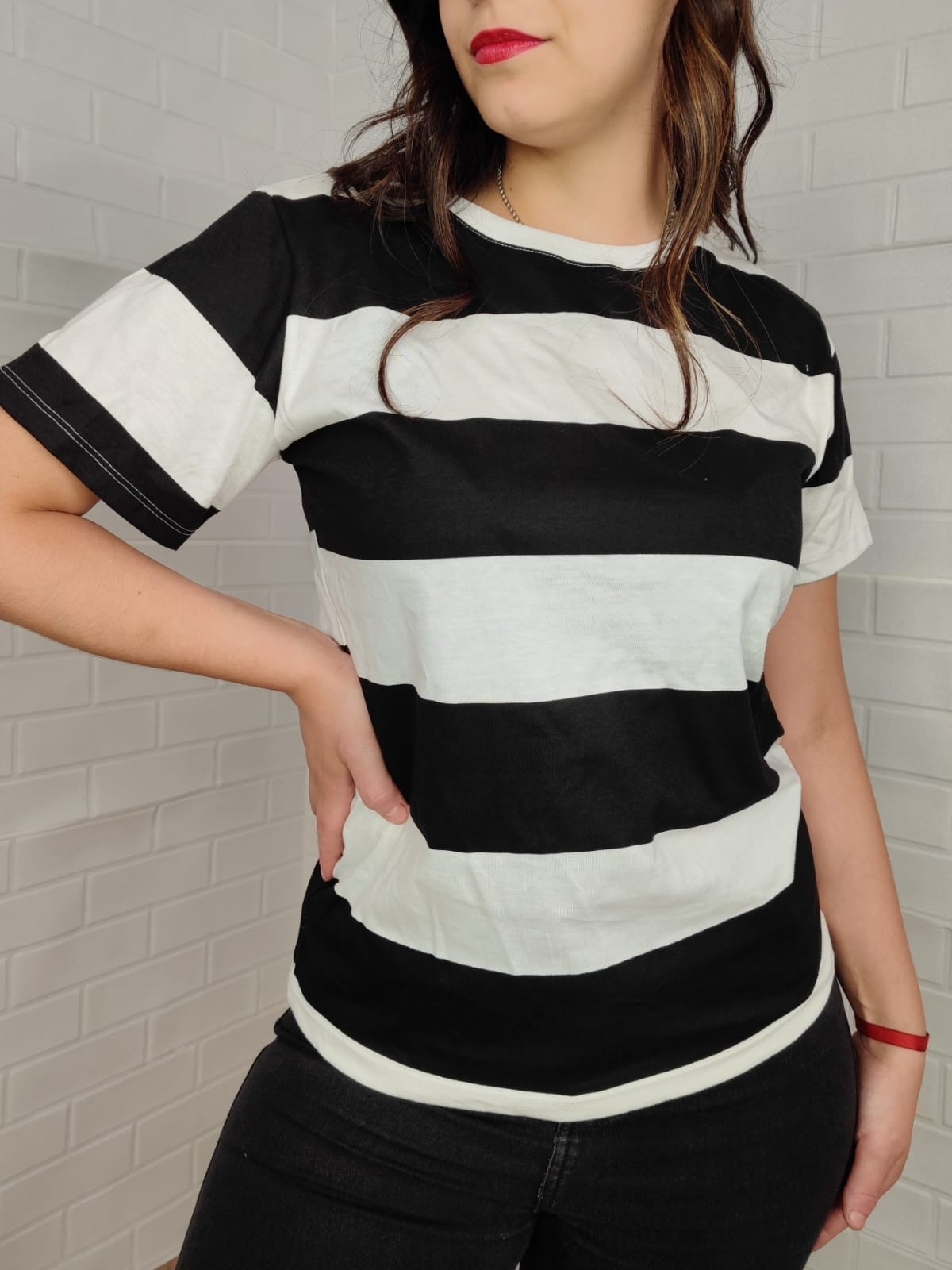 Remera Clásica Rayada Jersey Peinado - Imagen 2
