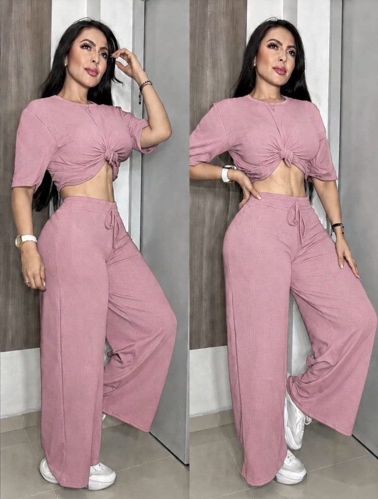 Conjunto Palazo y Remera Crop - Imagen 4