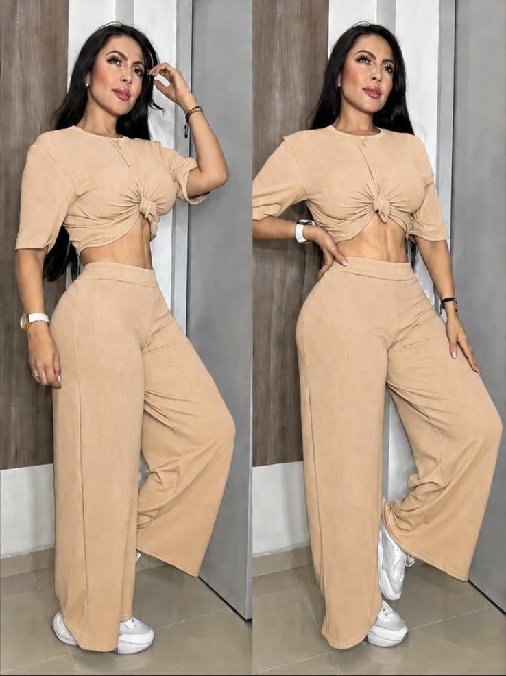 Conjunto Palazo y Remera Crop - Imagen 5