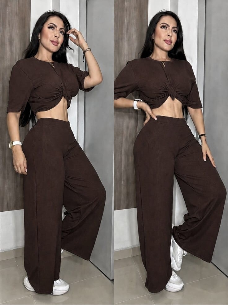Conjunto Palazo y Remera Crop - Imagen 7
