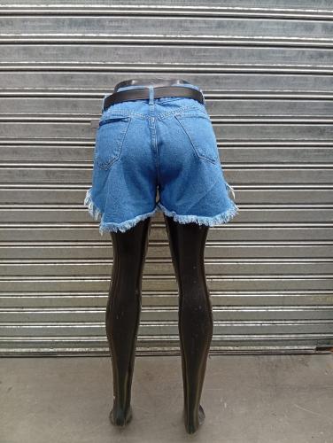 Liquidación Short Jean Dama Celeste Pantalón Corto Denim Mujer Turquesa Mayoristas - Miniatura 2