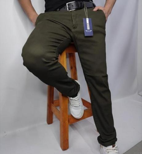 Pant. B/chino Verde Militar Hombre