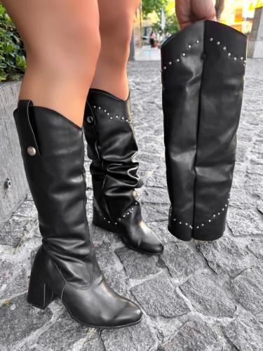 Roma Negro, Botas Desmontables Dos en Uno