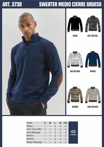 Sweater Medio Cierre Grueso