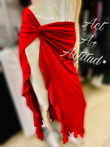 Pollera Larga Nudo y Flecos