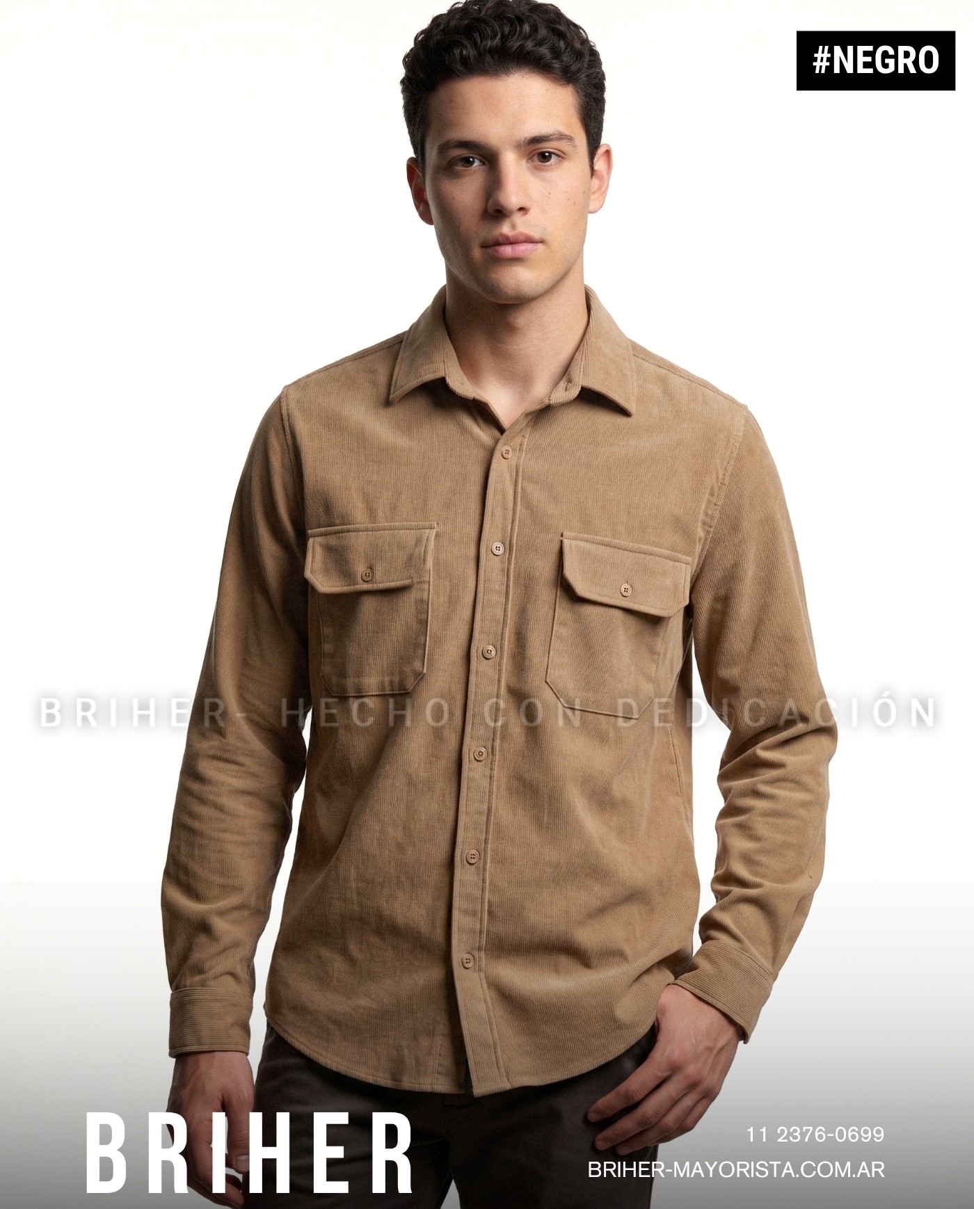 Camisa Corderoy Clásico Beige - Imagen 2
