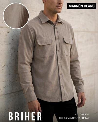 Camisa Corderoy Clásico Beige - Miniatura 3