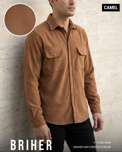 Camisa Corderoy Clásico Beige - Miniatura 5