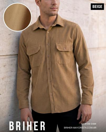 Camisa Corderoy Clásico Beige - Miniatura 7