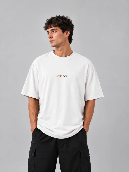 Remera Oversize Shalom Blanco