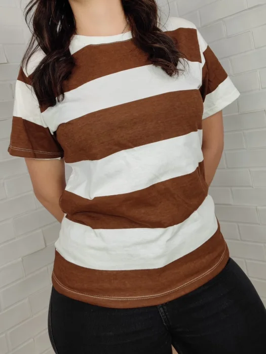Remera Rayada Algodon Peinado