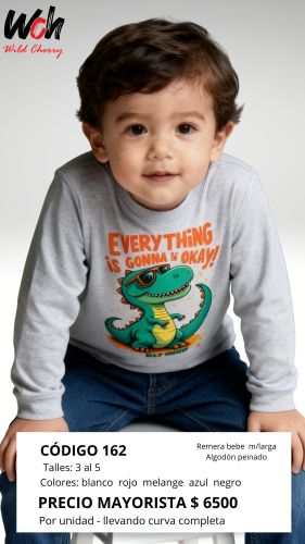 Cod: 162-remera Bebe-algodon Peinado