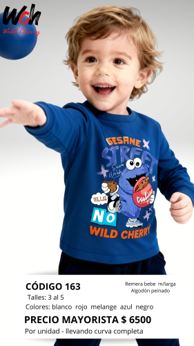 Cod: 163-remera Bebe-algodon Peinado