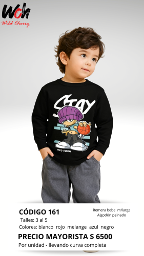 Cod: 161-remera Bebe-algodon Peinado