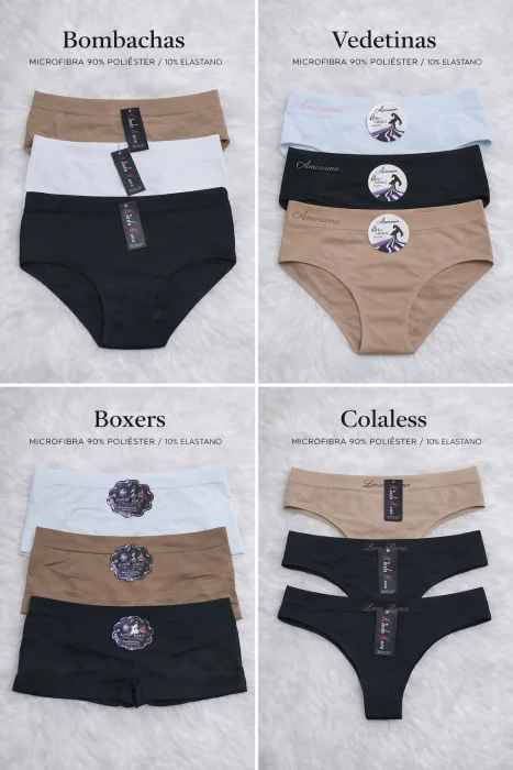 Microfibra  Colales / Vedetina / Boxer / Tiro Corto