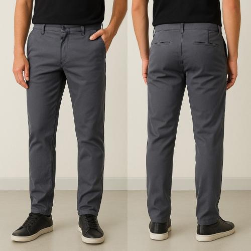 Pantalón de Gabardina Corte "chino" Gris