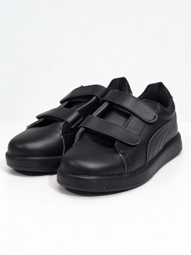 Zapatillas Nenas Nenes Clásicas Eco Cuero Negras Blancas Modernas Cómodas Velcro