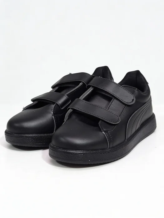 Zapatillas Nenas Nenes Clásicas Eco Cuero Negras Blancas Modernas Cómodas Velcro