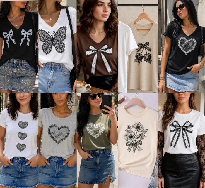 Remeras Tendencia Encaje