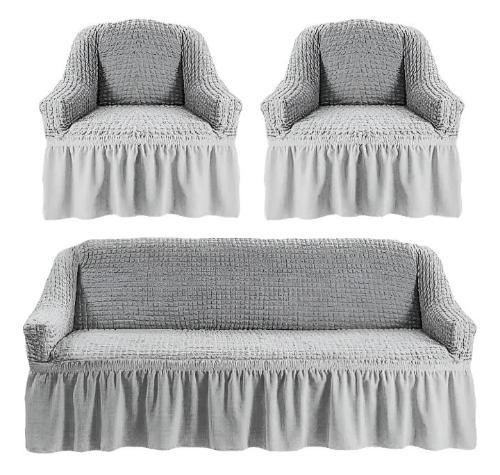 Combo de Fundas de Sillon 3 + 2 + 1 Elastizado con Volado - Miniatura 2