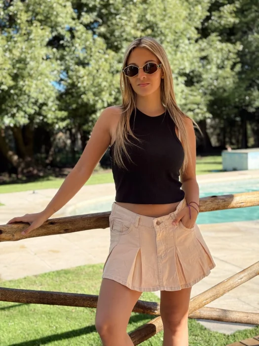 Short Pollera Beige