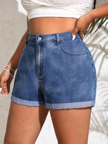 Hotsale Short Jean Dama Grande Pantalon Corto Ajustado Verano Denim Mayoristas Mujer - Miniatura 4