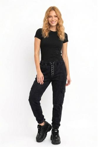 Jogger Jean Cargo Dama Mayoristas Pantalon Denim Puño Bolsillo Ajustado Mujer Hotsale