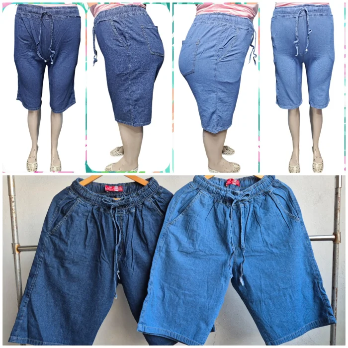 Bermuda Rígido Tela Camisera con Cordón en la Cintura