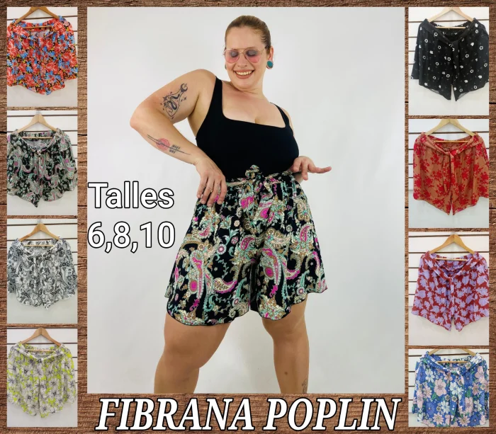 Short Pollera de Fibrana Poplin