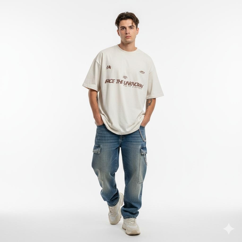 Remera Oversize Face Autorelieve Algodón Peinado - Imagen 2