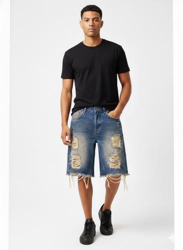 Bermuda Jean Mom Pantalon Corto Ancho Denim Hombre Mayoristas Unisex Verano Hotsale