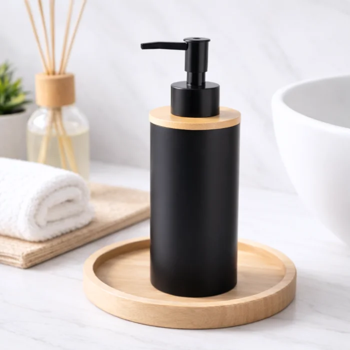 Dispenser de Baño Plastico Negro y Blanco - Cod: Sbk- Ba35n/b