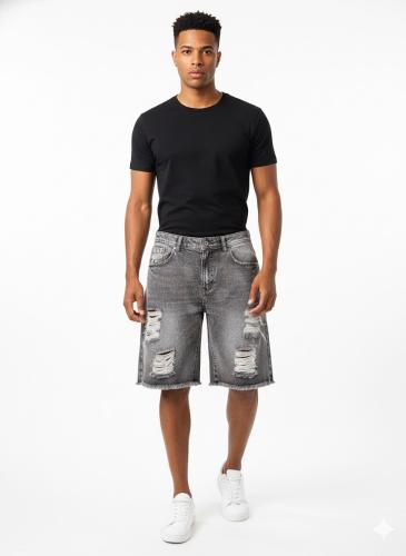 Bermuda Jean Mom Pantalon Corto Ancho Denim Roturas Flecos Mayoristas Hotsale Shorts