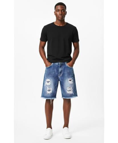 Bermuda Jean Mom Hombre Pantalon Ancho Y2k Corto Denim Mayoristas Hotsale Verano - Miniatura 4