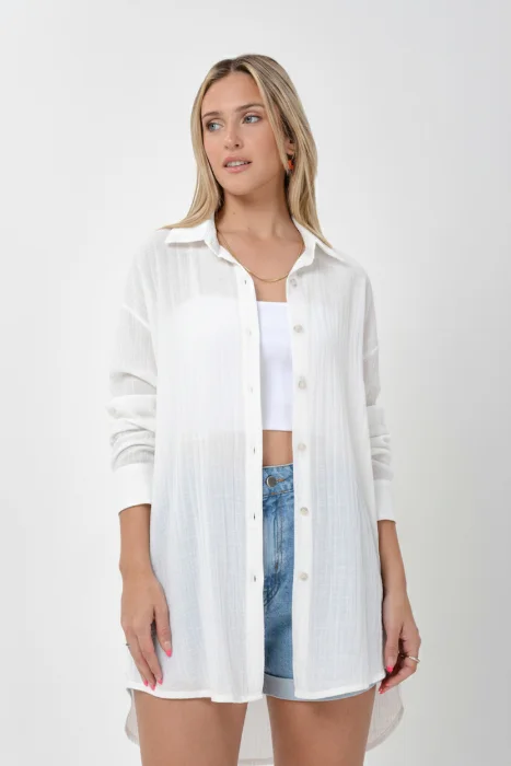 Camisa Oversize Manga Larga