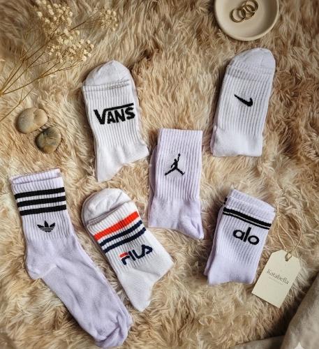 12 Medias Tenis  Mix Blancos