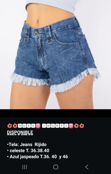Short Jean Rígido Desflecado