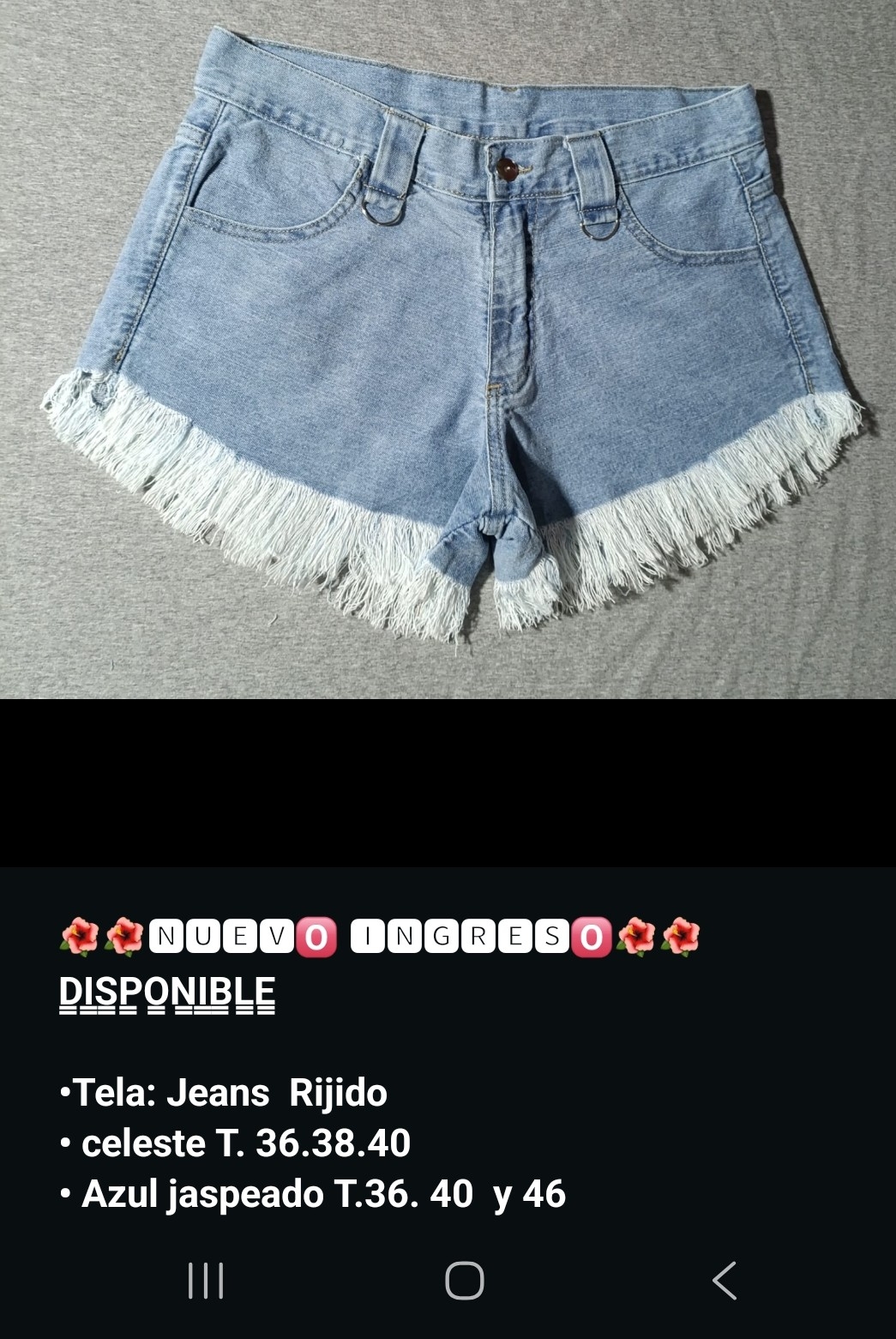 Short Jean Rígido Desflecado - Imagen 3