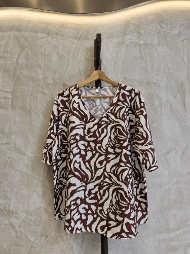 Lino Estampado 3/4 Corte Evase